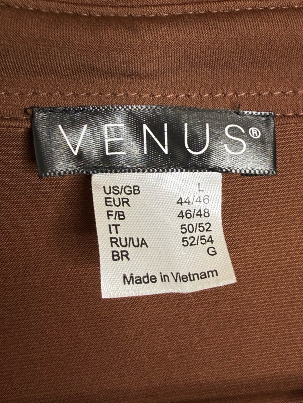 Venus Ruched Blouse Top Women’s Size Large Brown Snaps Long Sleeve - Picture 5 of 12
